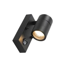 Buitenverlichting|Buitenlampen Met Sensor-QAZQA buitenlampen met sensor solo zwart gu10