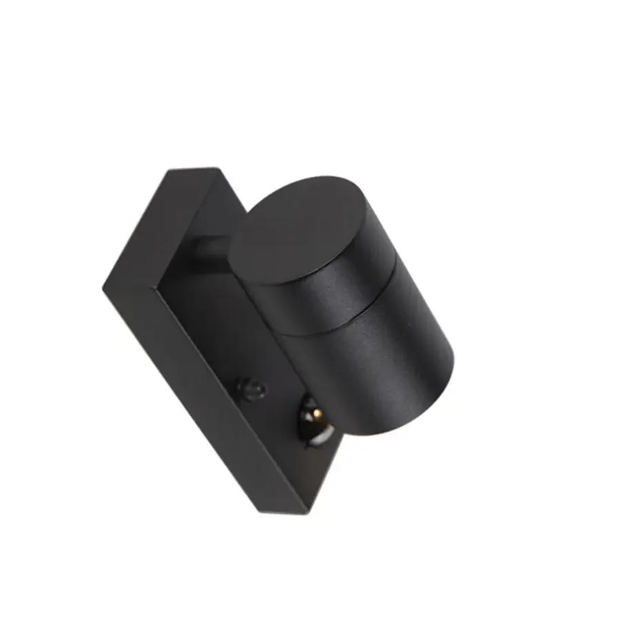 Buitenverlichting|Buitenlampen Met Sensor-QAZQA buitenlampen met sensor solo zwart gu10