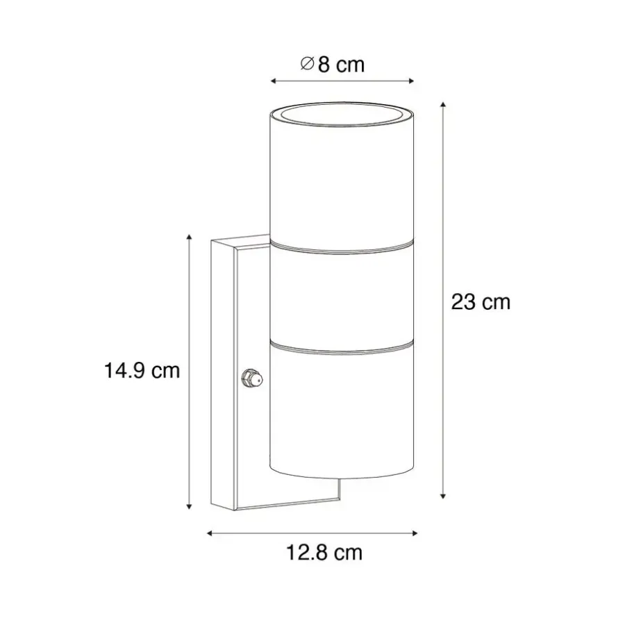 Wandlampen-QAZQA buitenlampen met sensor duo zwart gu10