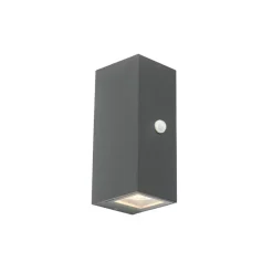 Buitenlampen Met Sensor|Wandlampen-QAZQA buitenlampen met sensor baleno grijs gu10