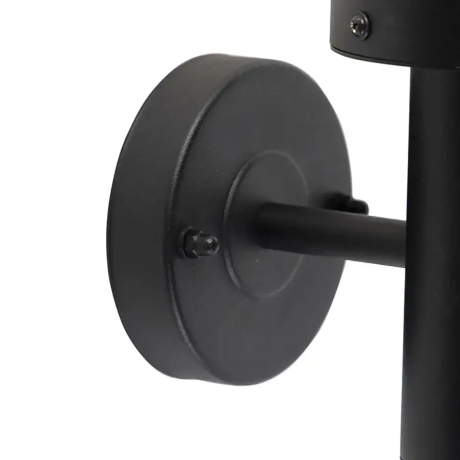 QAZQA buitenlampen met sensor gleam zwart e27