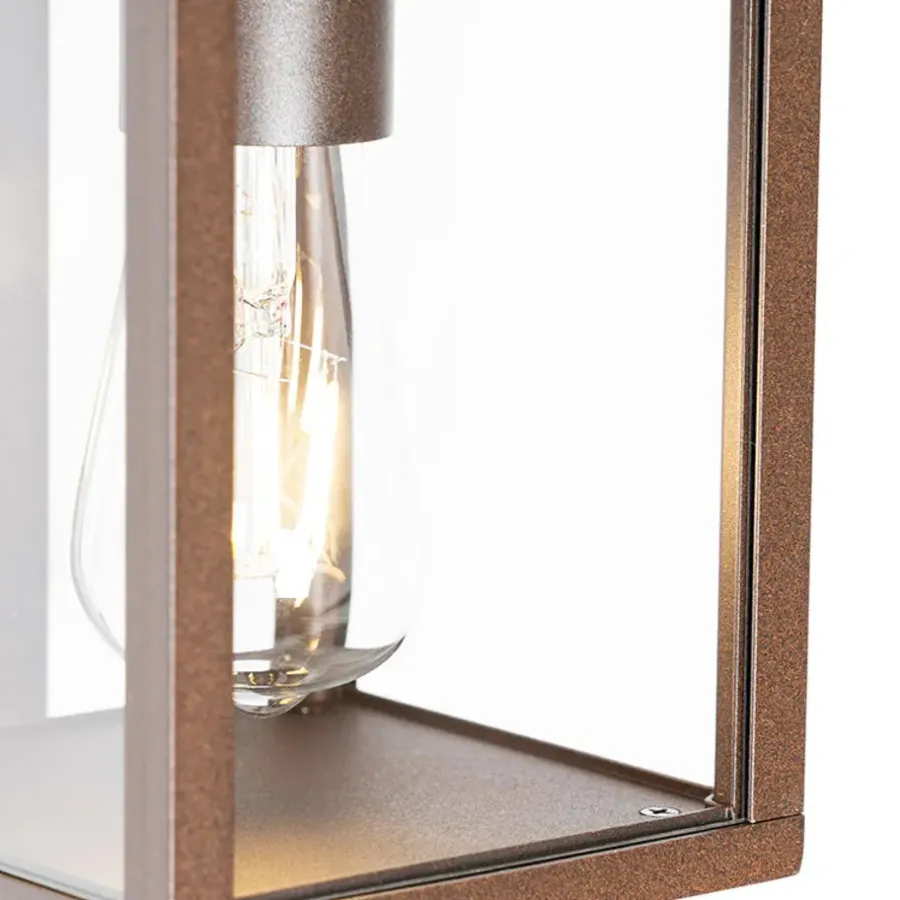 Wandlampen-QAZQA buitenlampen met sensor charlois bronskleurig e27