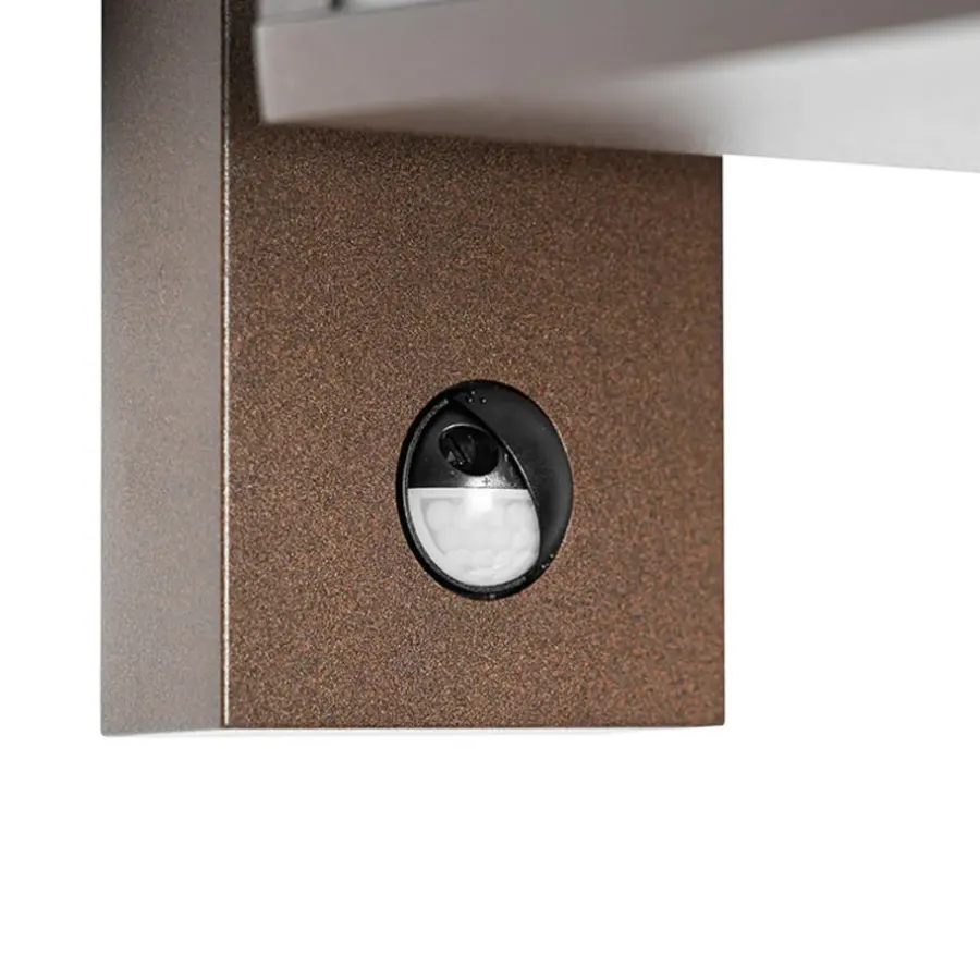 Wandlampen-QAZQA buitenlampen met sensor charlois bronskleurig e27