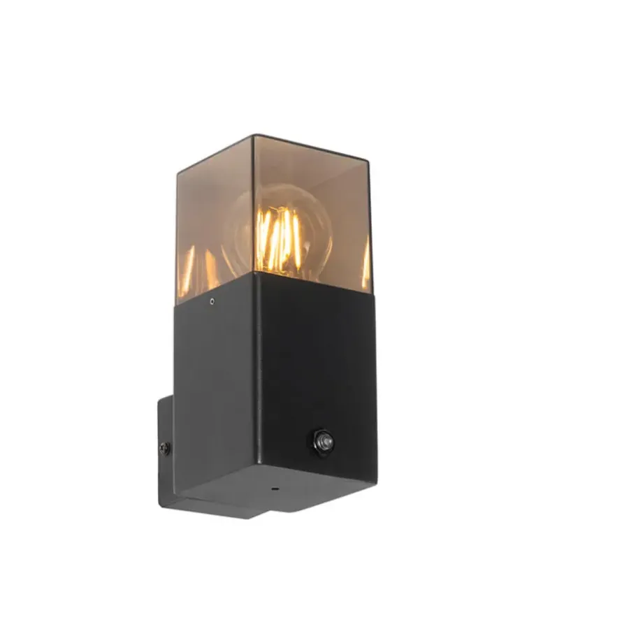 Wandlampen-QAZQA buitenlampen met sensor denmark zwart e27