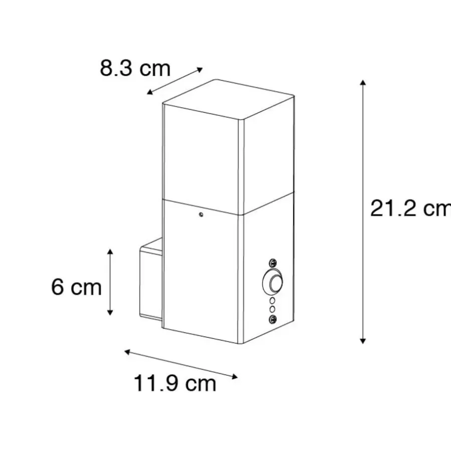 QAZQA buitenlampen met sensor denmark zwart e27
