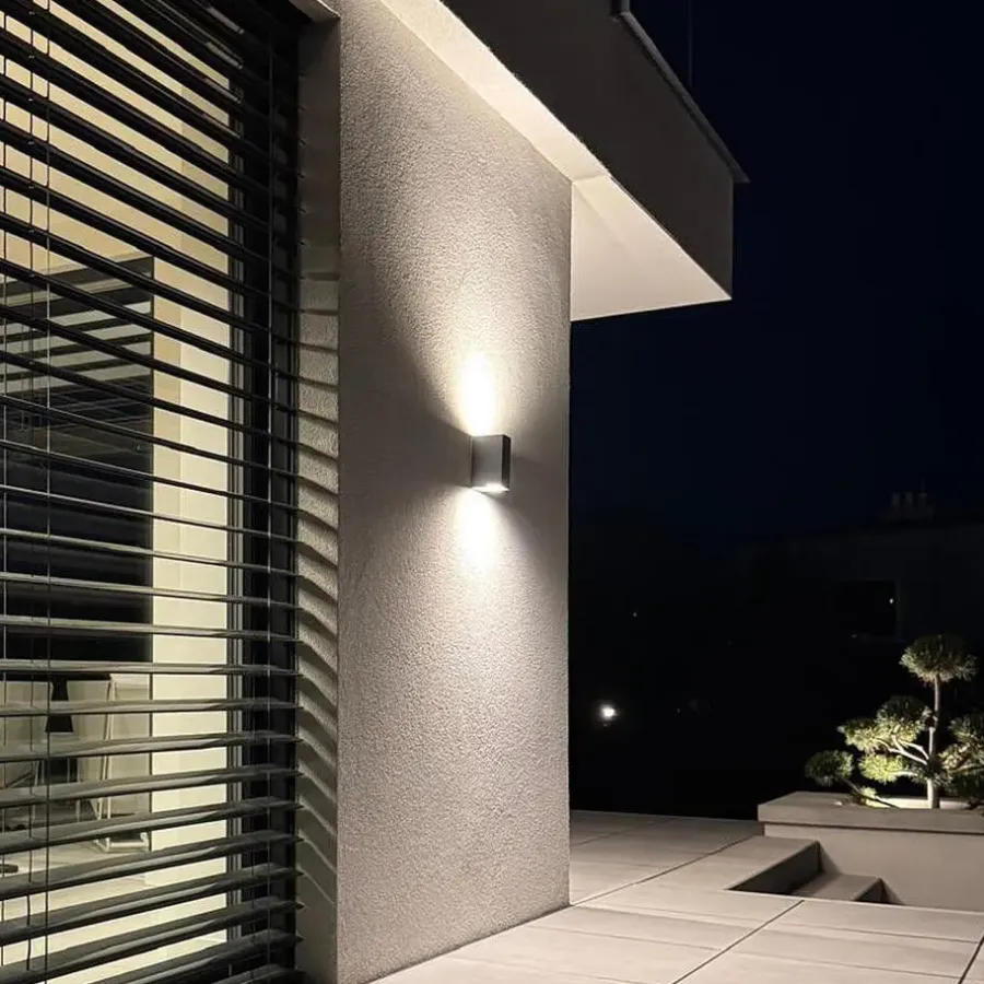 QAZQA buitenlampen met sensor baleno zwart gu10