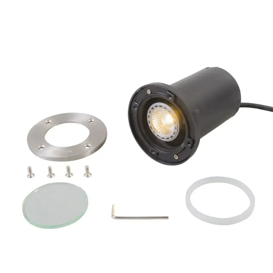 Grondspots-QAZQA grondspots basic zilverkleurig gu10