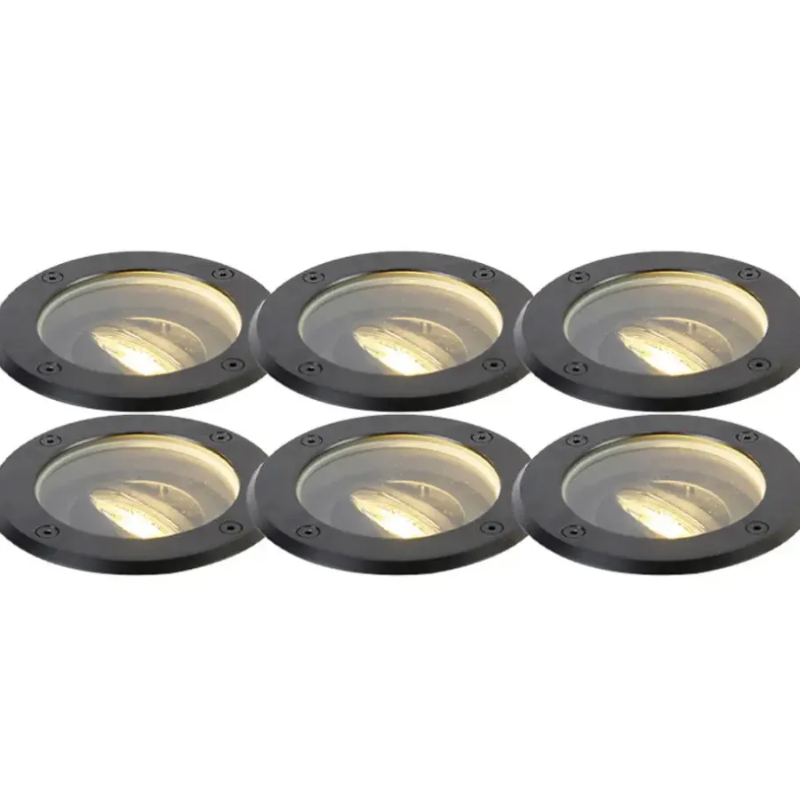 Buitenverlichting|Grondspots-QAZQA grondspots delux zwart gu10
