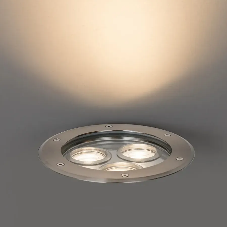 Buitenverlichting|Grondspots-QAZQA grondspots tribus zilverkleurig gu10