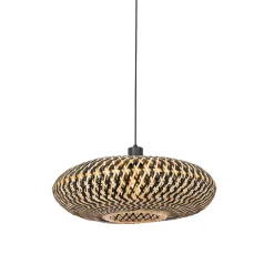 QAZQA hanglampen ostrava zwart e27