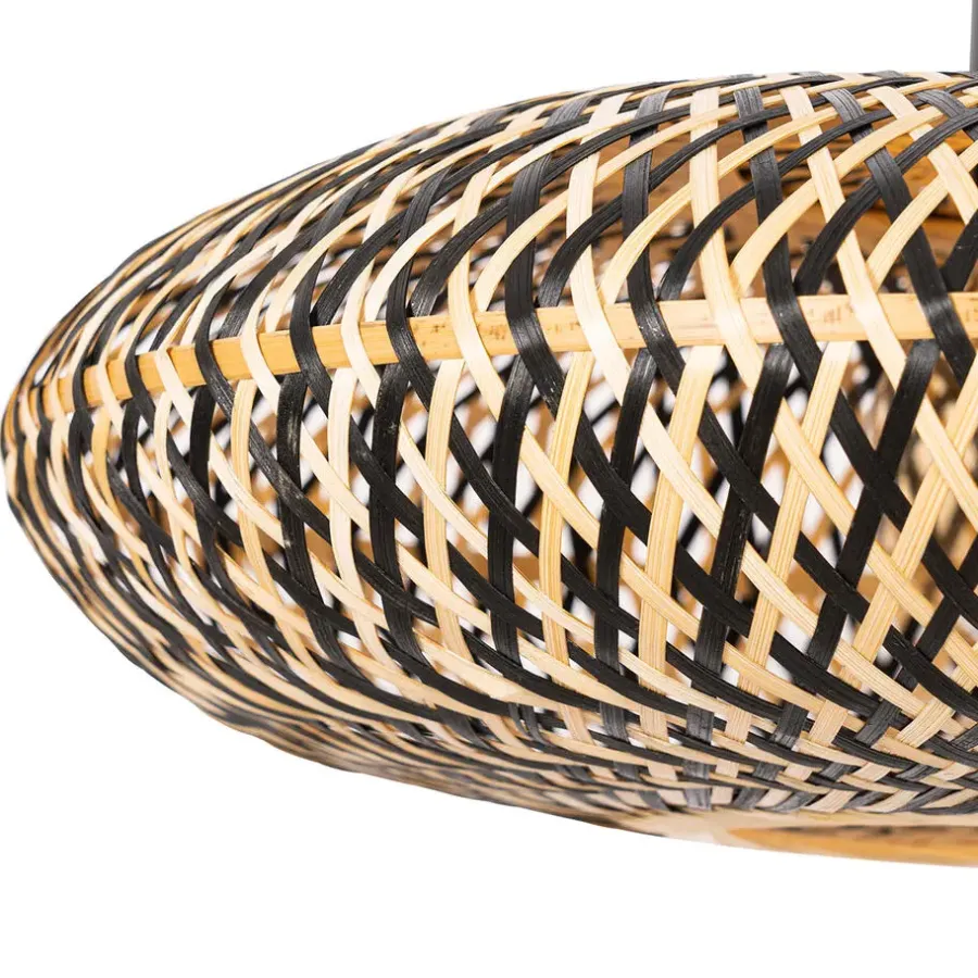 QAZQA hanglampen ostrava zwart e27