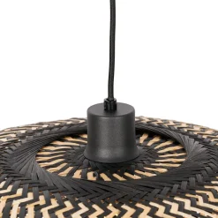 QAZQA hanglampen ostrava zwart e27