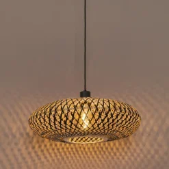 QAZQA hanglampen ostrava zwart e27