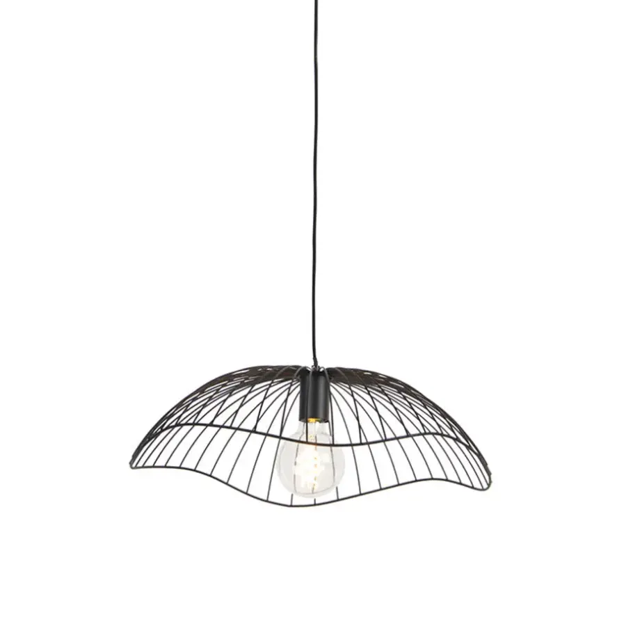 QAZQA hanglampen pua zwart e27