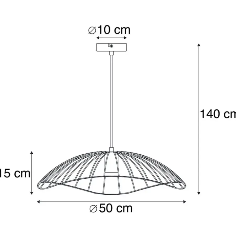 QAZQA hanglampen pua zwart e27