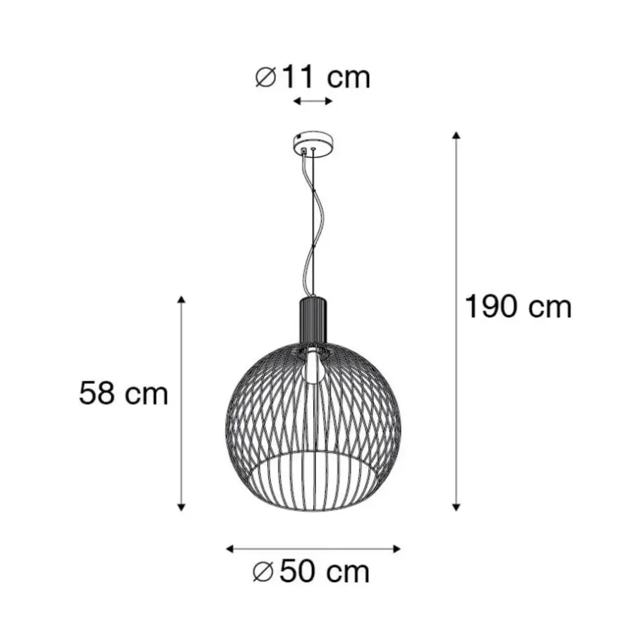 Hanglampen-QAZQA hanglampen wire zwart e27
