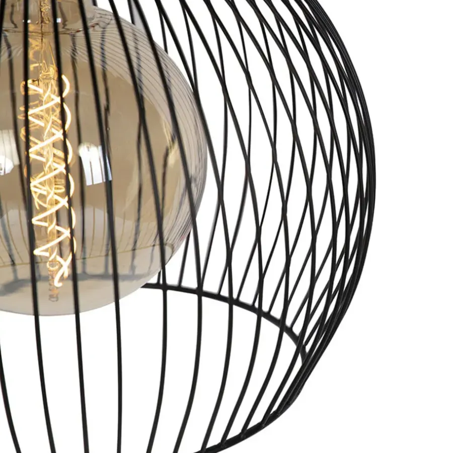 Hanglampen-QAZQA hanglampen wire zwart e27