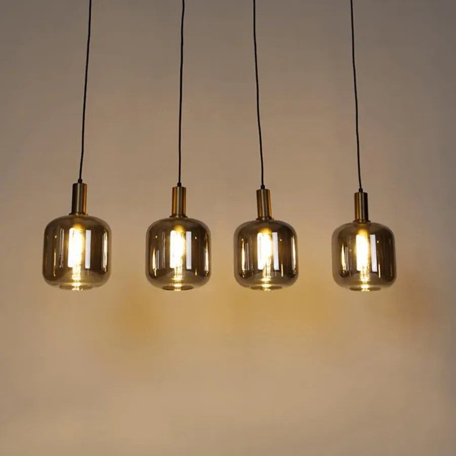 QAZQA hanglampen zuzanna grijs e27