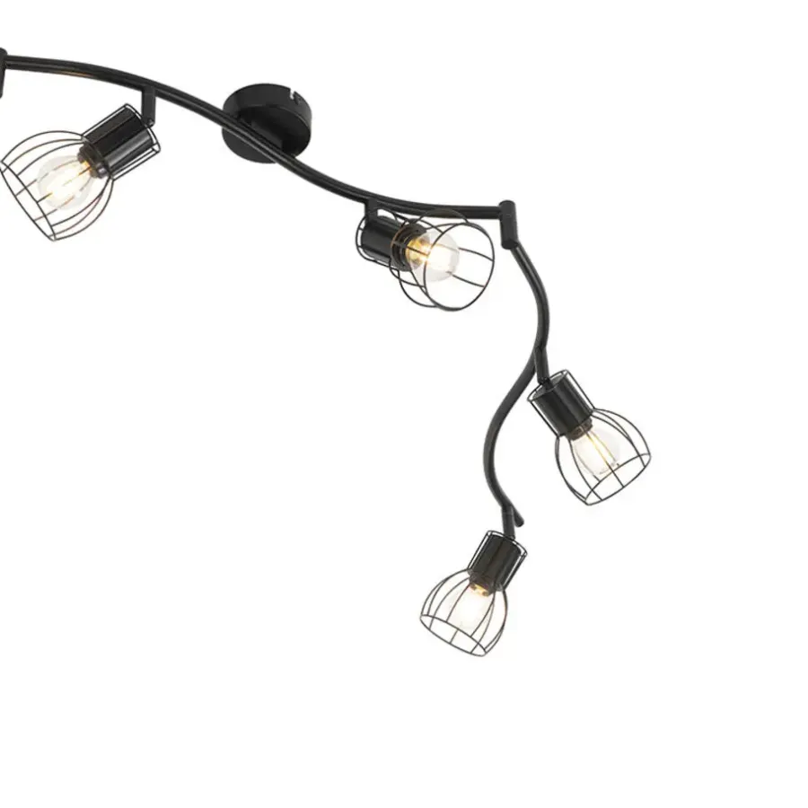 Plafondlampen-QAZQA opbouwspots botu zwart e14