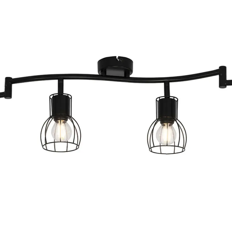 Plafondlampen-QAZQA opbouwspots botu zwart e14