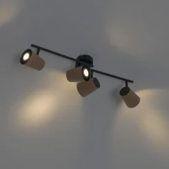 Plafondlampen-QAZQA opbouwspots corky beige gu10
