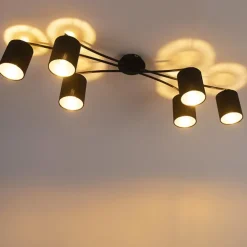 Plafondlampen-QAZQA opbouwspots lofty zwart e14