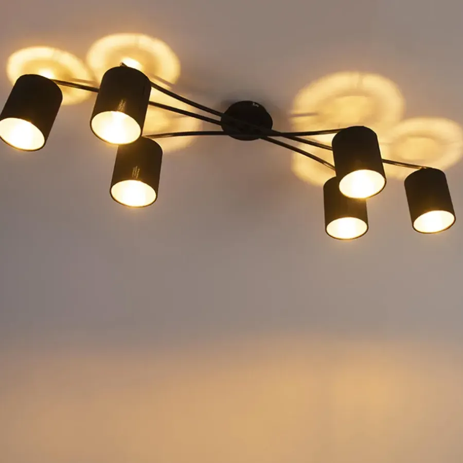 Plafondlampen-QAZQA opbouwspots lofty zwart e14
