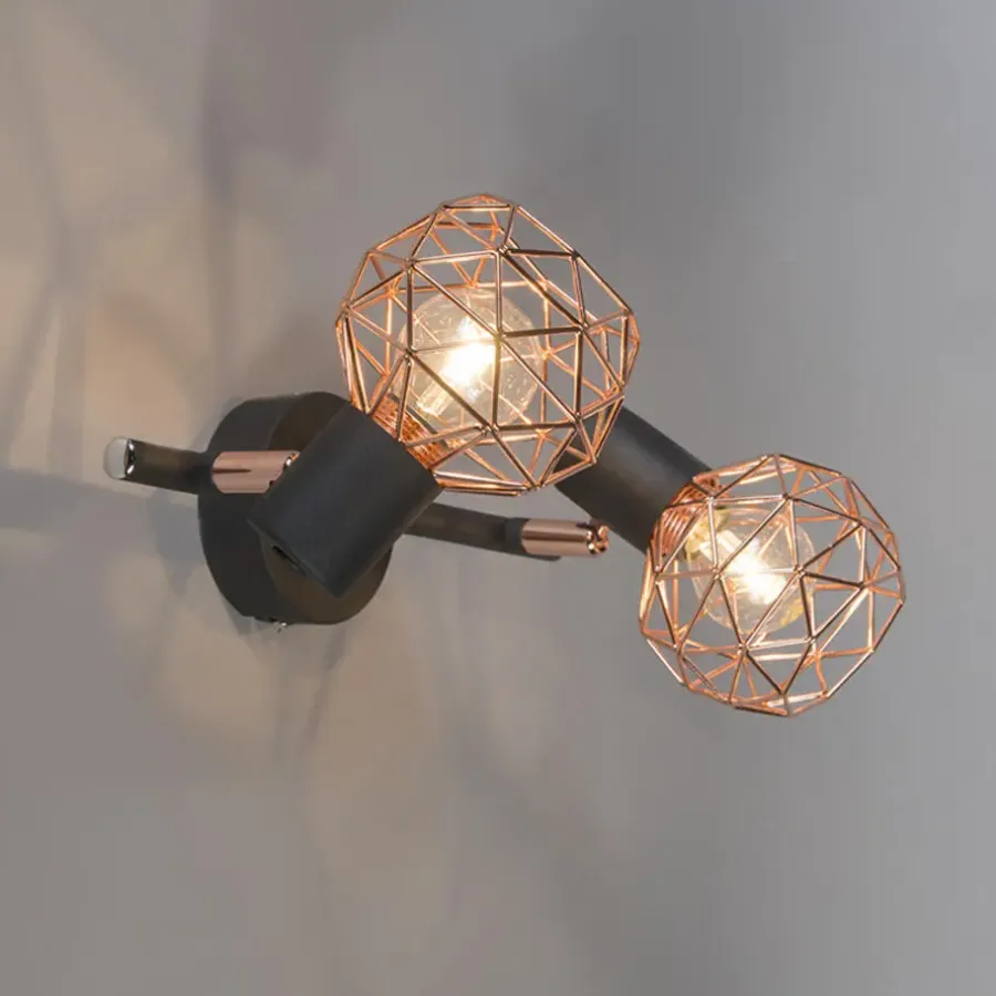 QAZQA opbouwspots mesh bruin e14