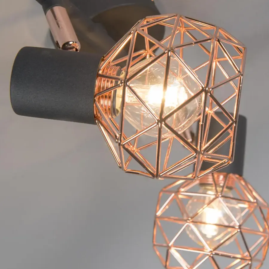 QAZQA opbouwspots mesh bruin e14