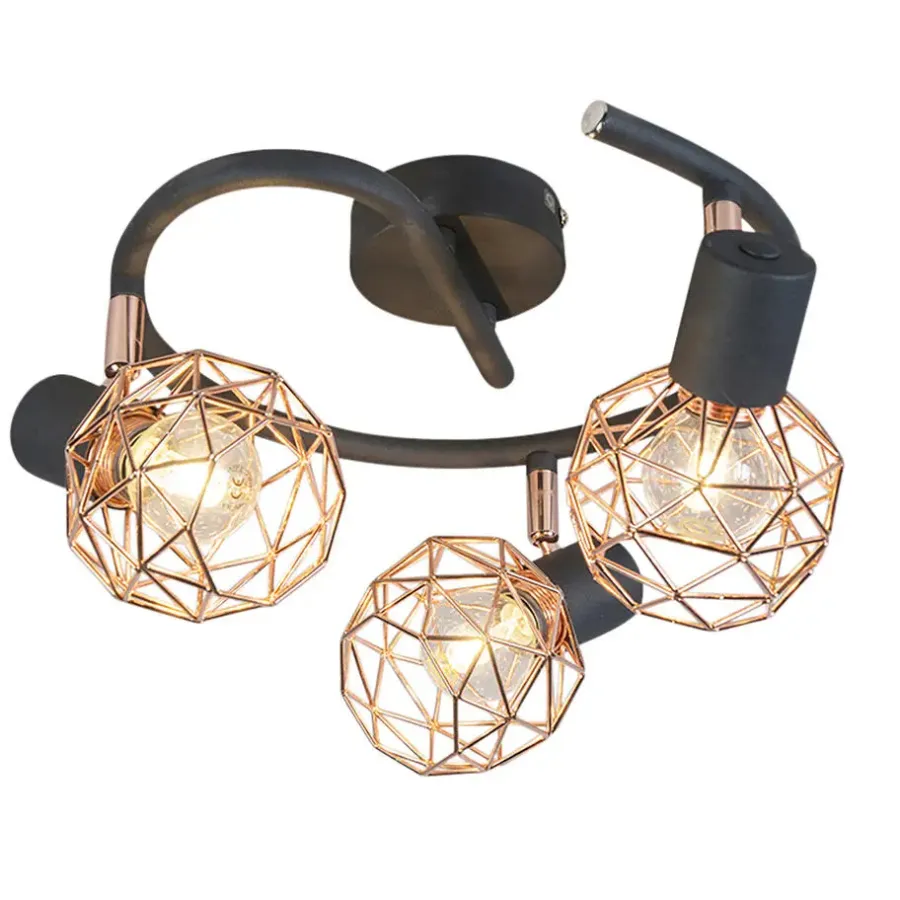 Spots-QAZQA opbouwspots mesh bruin e14