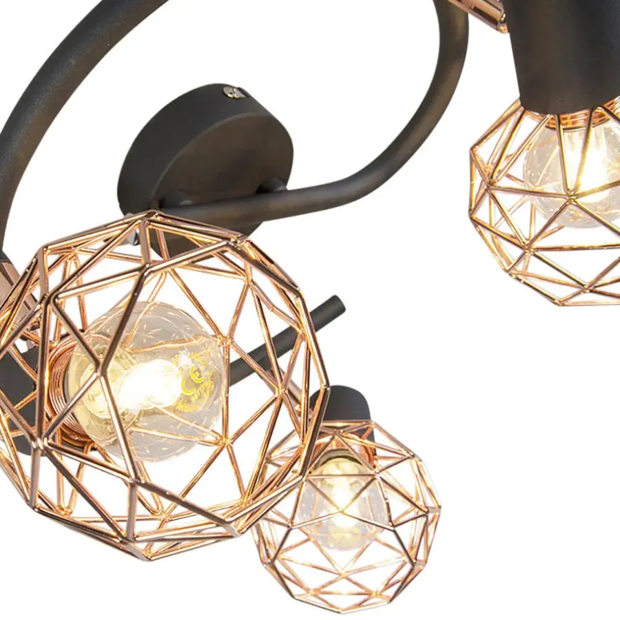 Spots-QAZQA opbouwspots mesh bruin e14