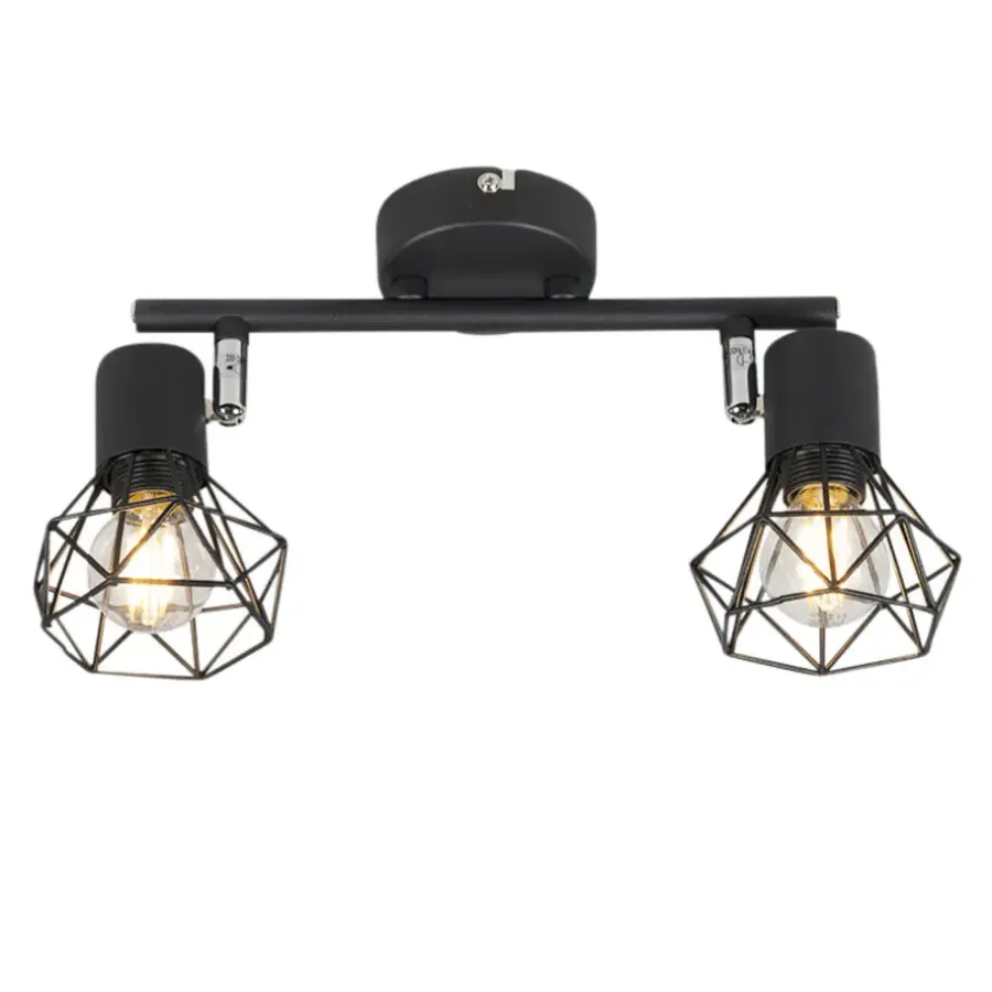 QAZQA opbouwspots mosh zwart e14