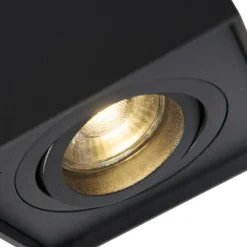 QAZQA opbouwspots quadro zwart gu10