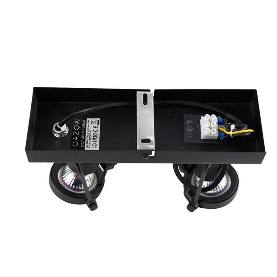 QAZQA opbouwspots suplux zwart gu10