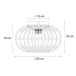 Plafondlampen-QAZQA plafondlampen amira crème e27