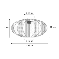 Plafondlampen-QAZQA plafondlampen bida beige e27