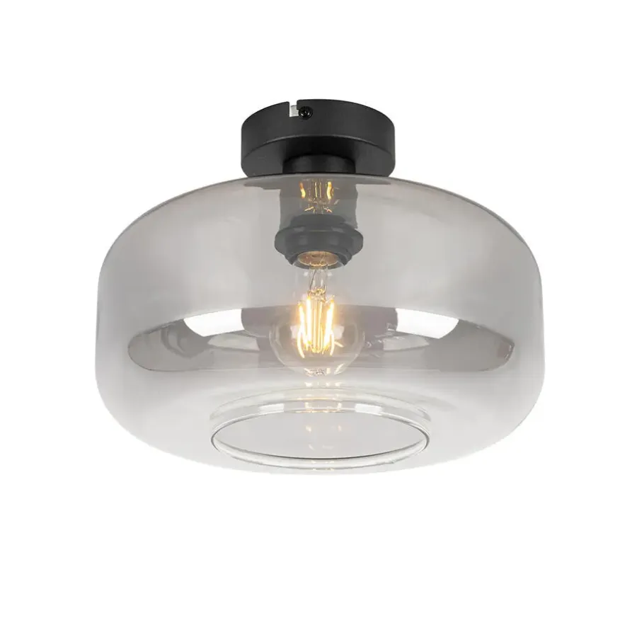 QAZQA plafondlampen bizle grijs e27