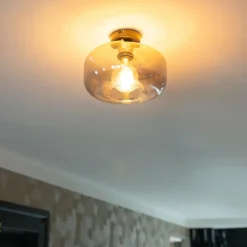 QAZQA plafondlampen bizle grijs e27