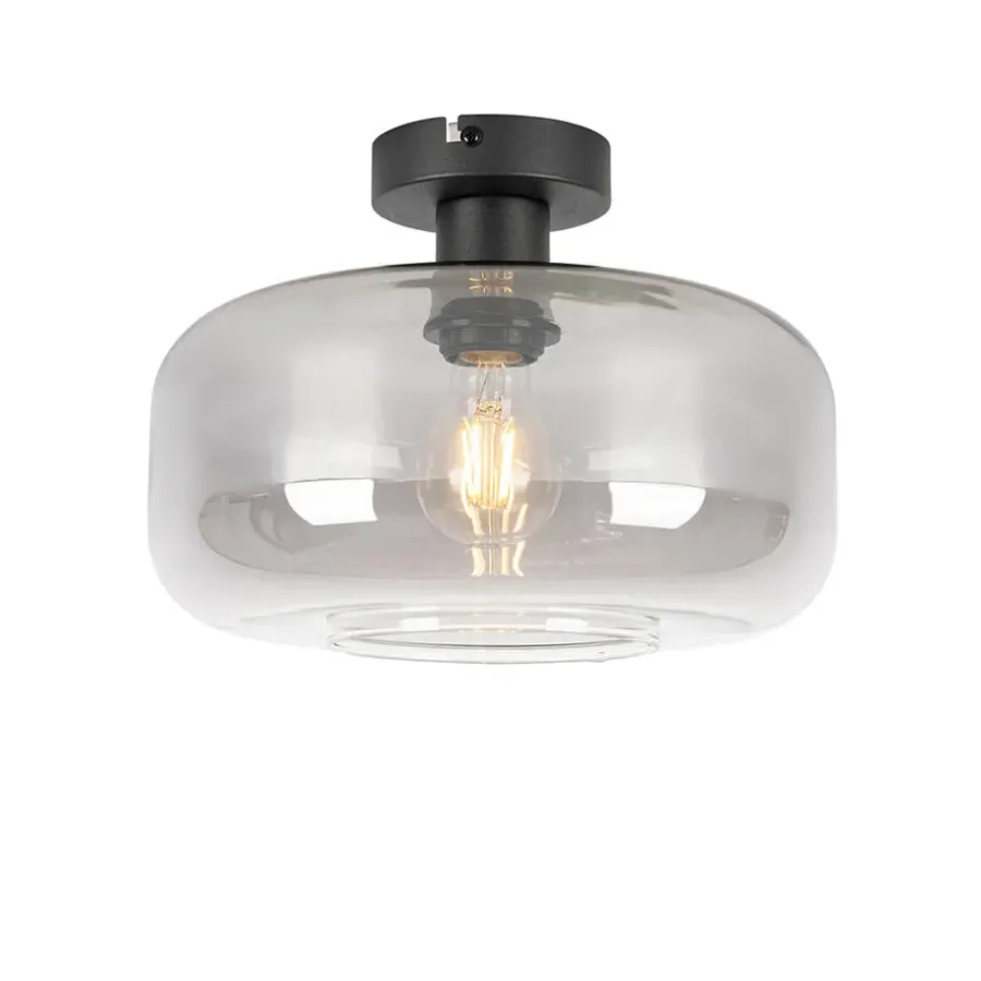 QAZQA plafondlampen bizle grijs e27