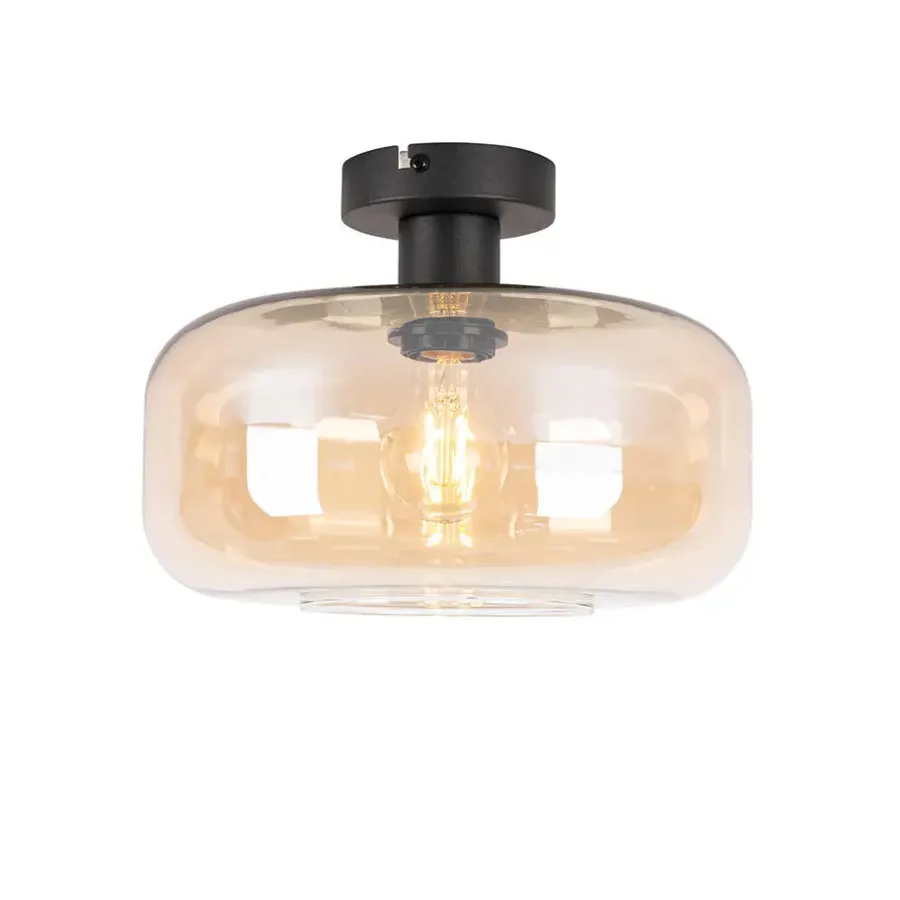 Plafondlampen-QAZQA plafondlampen bizle beige e27