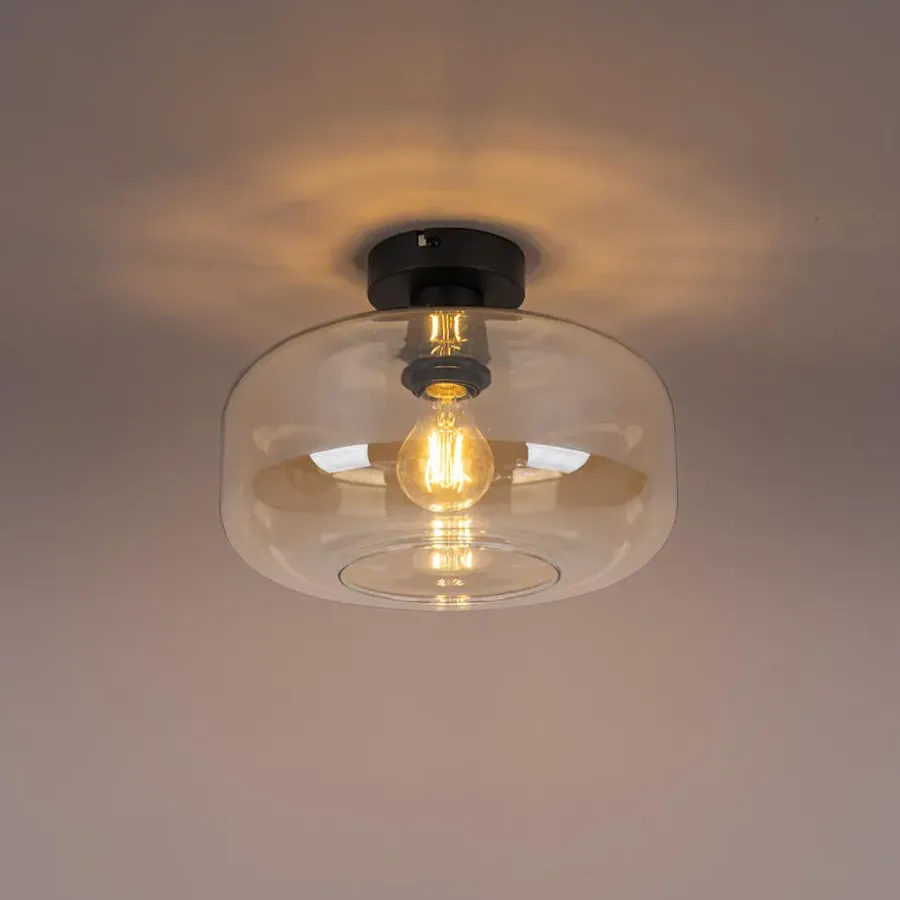 Plafondlampen-QAZQA plafondlampen bizle beige e27