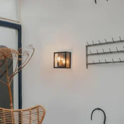 QAZQA plafondlampen buiten charlois zwart e27
