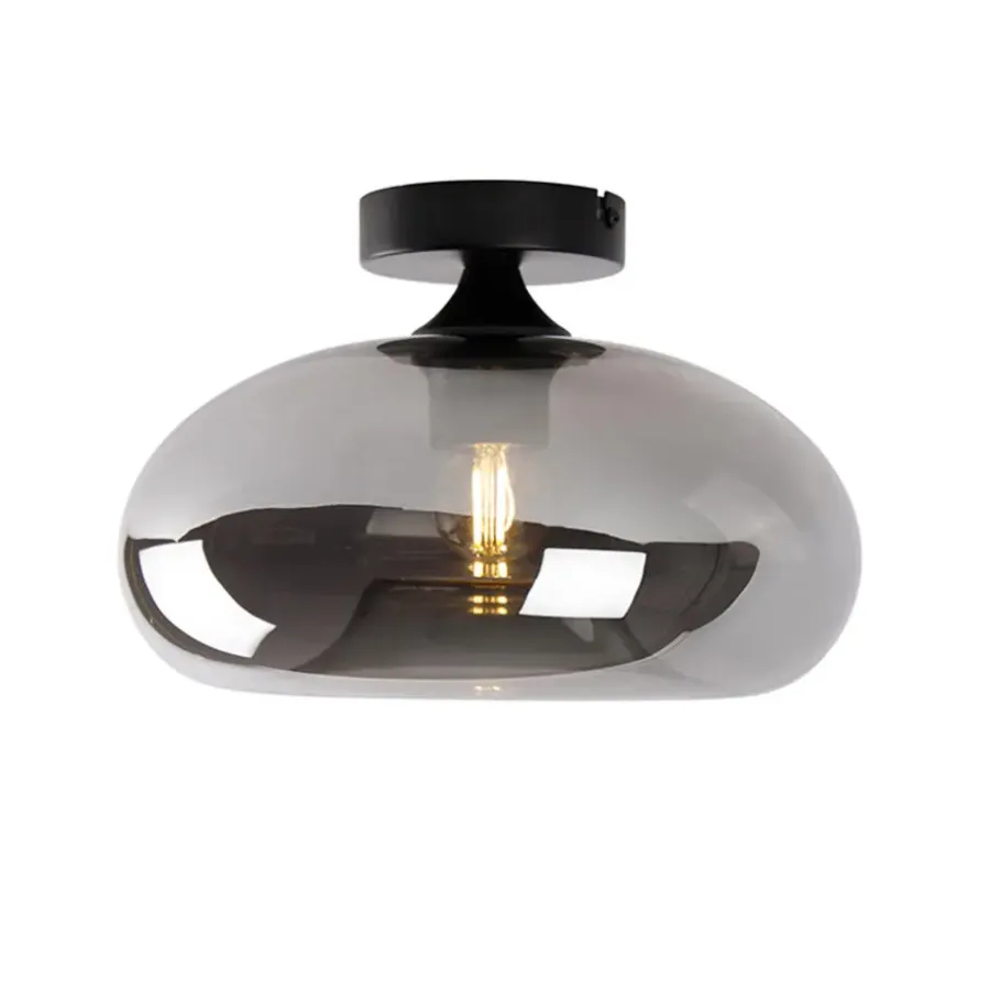 Plafondlampen-QAZQA plafondlampen busa zwart e27