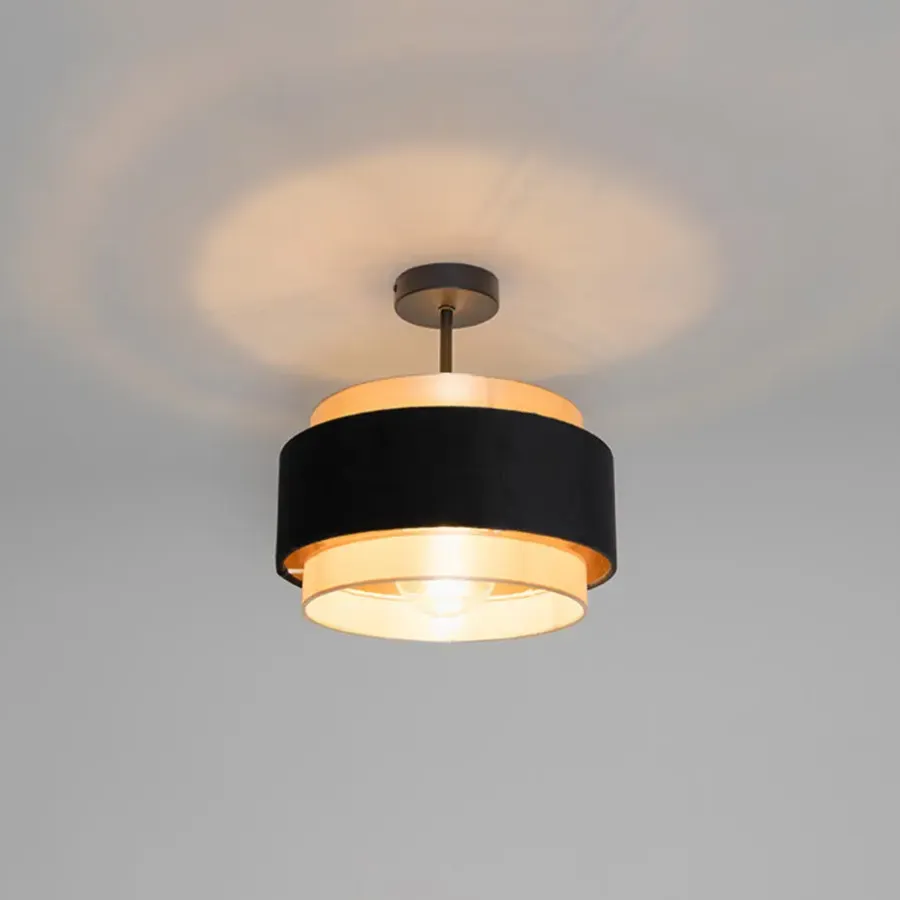 Plafondlampen-QAZQA plafondlampen elif zwart e27