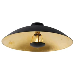 QAZQA plafondlampen emilienne zwart e27
