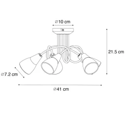 QAZQA plafondlampen inez goudkleurig e14