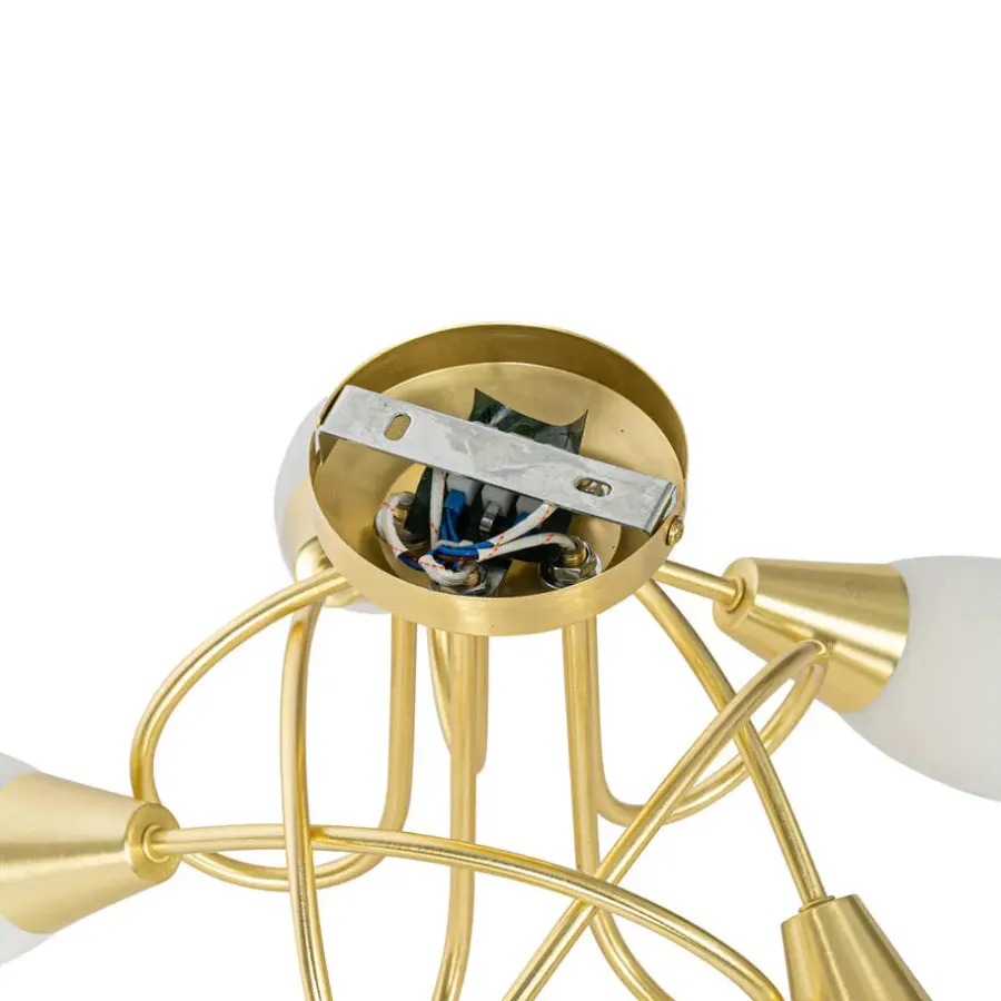 QAZQA plafondlampen inez goudkleurig e14