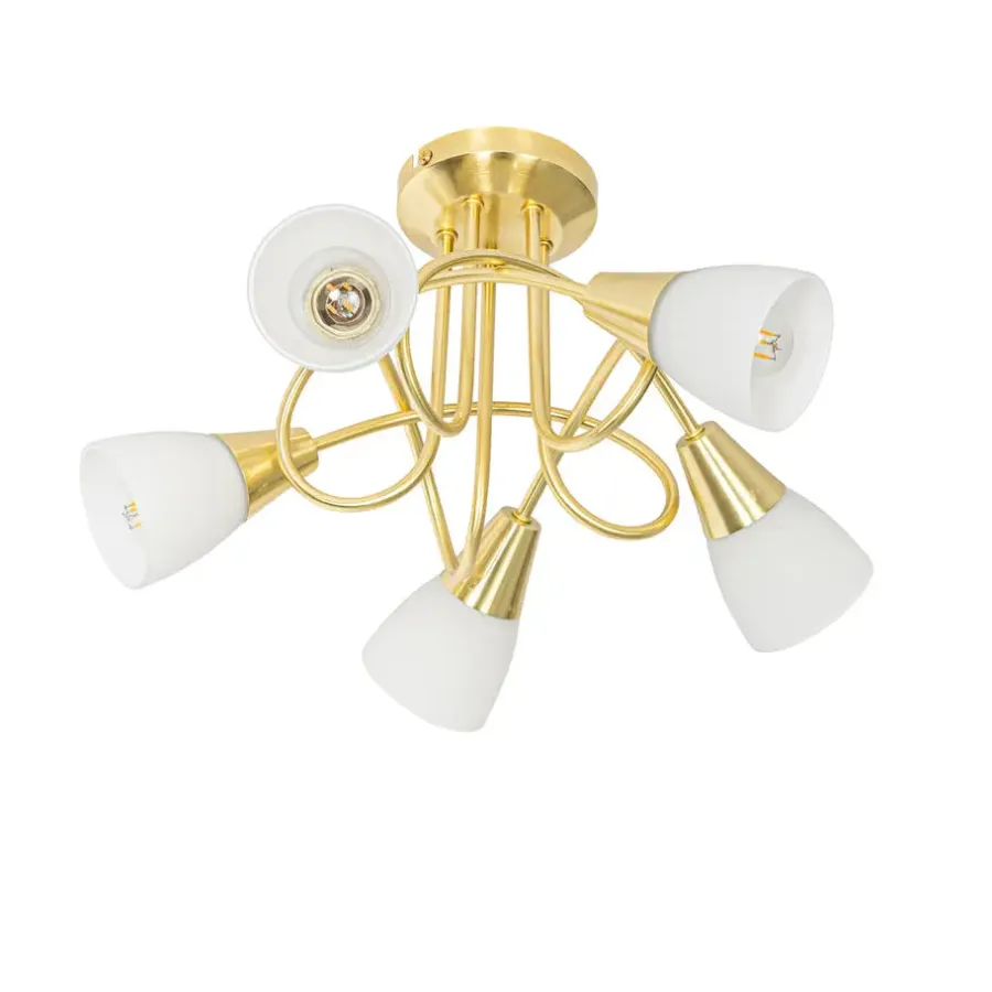 QAZQA plafondlampen inez goudkleurig e14