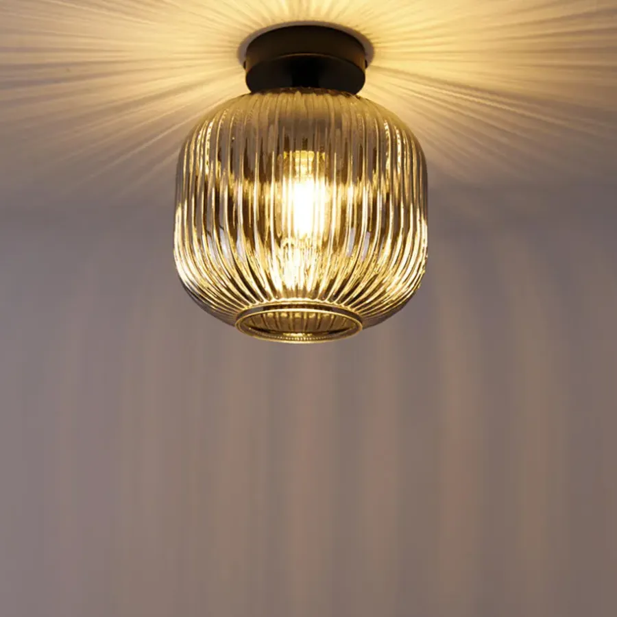 QAZQA plafondlampen karel zwart e27