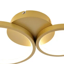 Plafondlampen-QAZQA plafondlampen lupolo goudkleurig geïntegreerde led